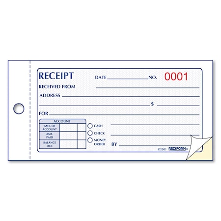 Rediform Book, Money Receipt Dup 8L820